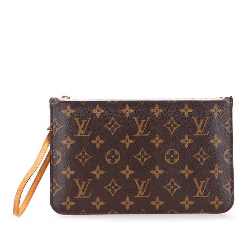 Louis Vuitton Monogram Neverfull Pouch Brown Canvas Good condition - Front View
