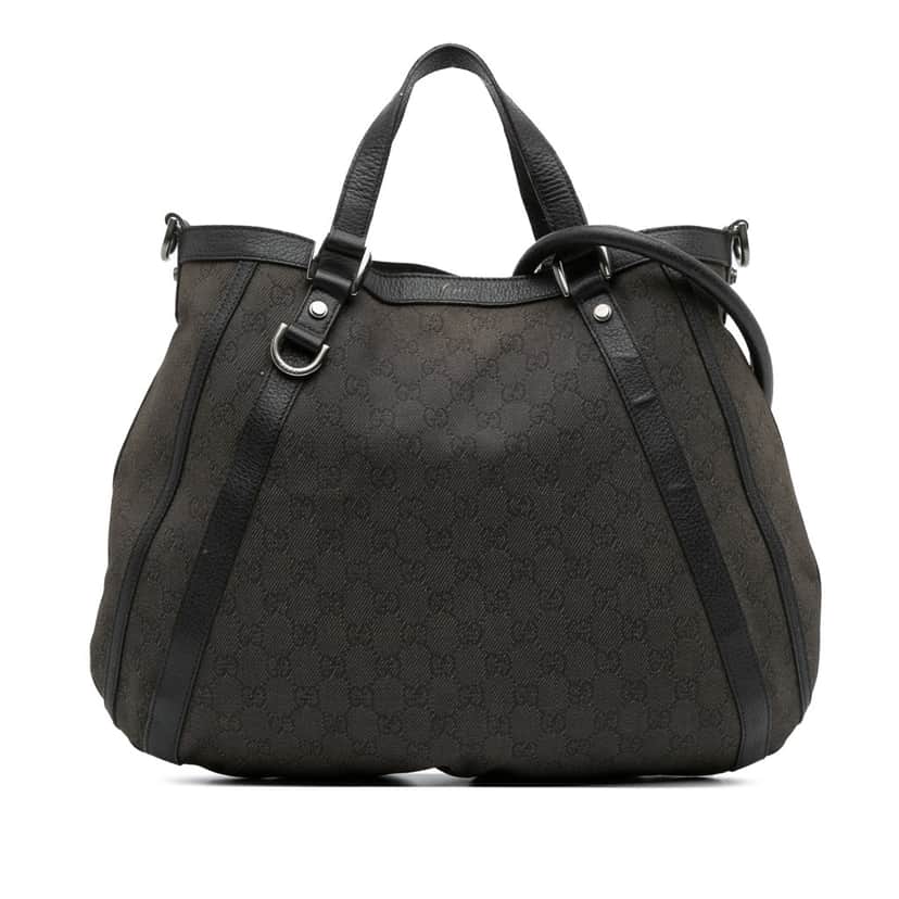 Gucci GG Denim Abbey D Ring Satchel Grey Denim Good condition - Front View
