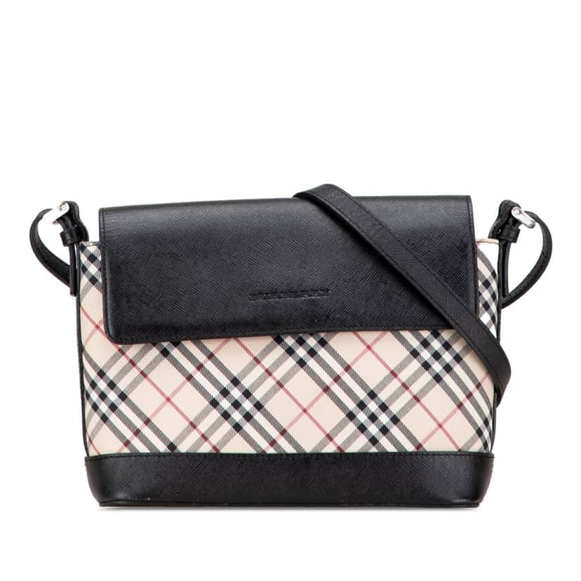 Burberry Nova Check Canvas Crossbody Brown Canvas Good condition - Front View