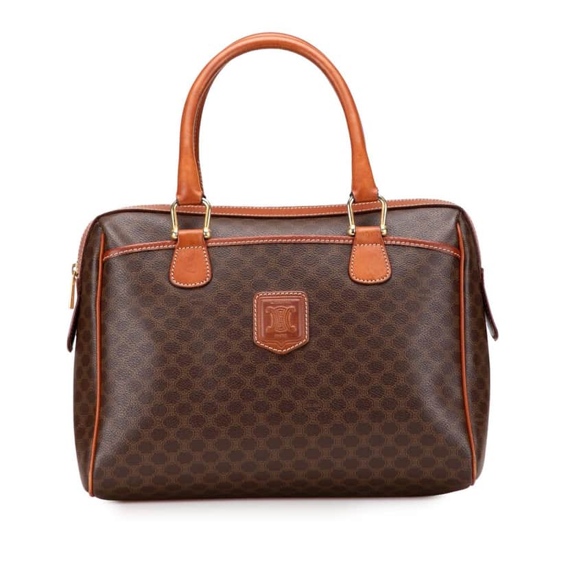 Celine Macadam Coated Canvas Handbag Brown Canvas Good condition - Front View