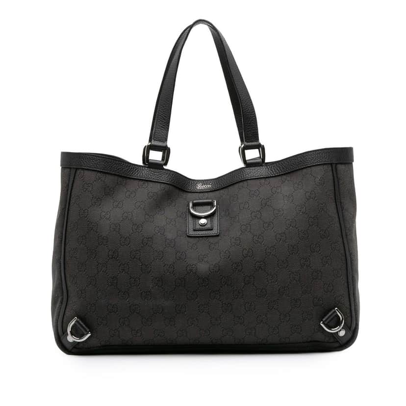 Gucci GG Canvas Abbey D Ring Tote Black Canvas Good condition - Front View