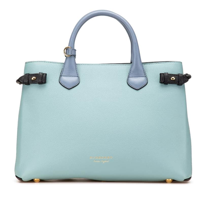 Burberry Medium Tricolor Leather Banner Satchel Blue Leather Good condition - Front View