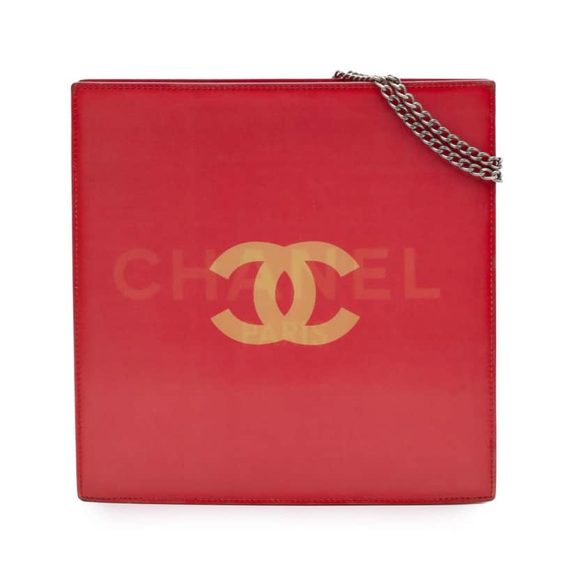Chanel Vinyl Hologram CC Shoulder Bag Red Very good condition - Front View