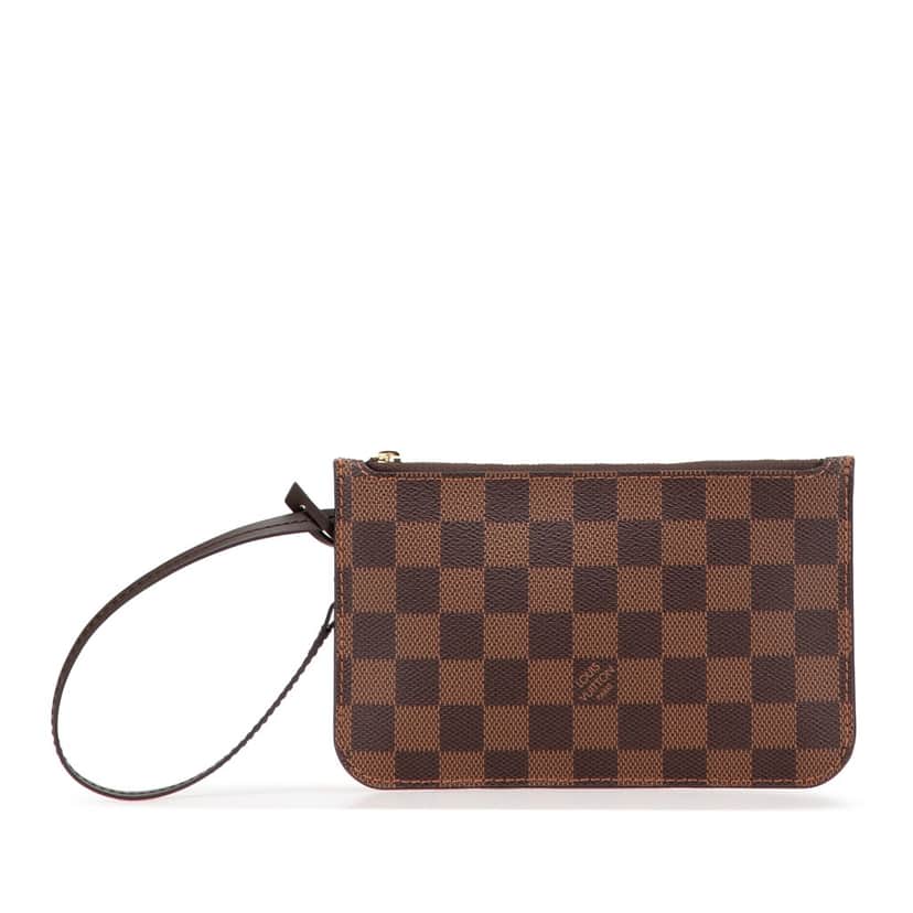 Louis Vuitton Damier Ebene Neverfull PM Pouch Brown Canvas Good condition - Front View
