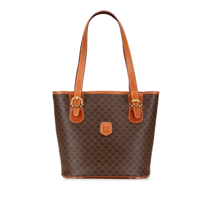 Celine Macadam Coated Canvas Tote Brown Canvas Good condition - Front View