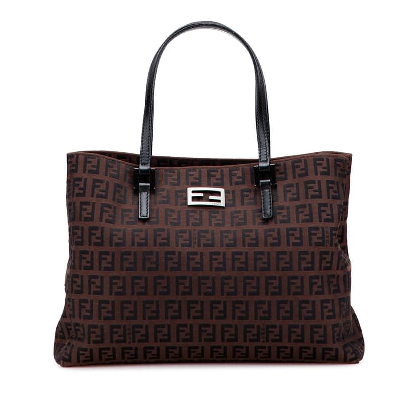 Fendi Zucchino Canvas Tote Brown Canvas Good condition - Front View