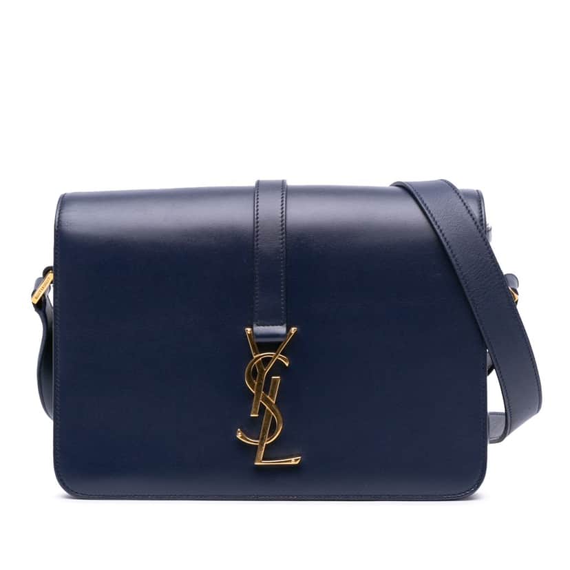Saint Laurent Medium Leather Monogram Universite Bag Blue Leather Good condition - Front View