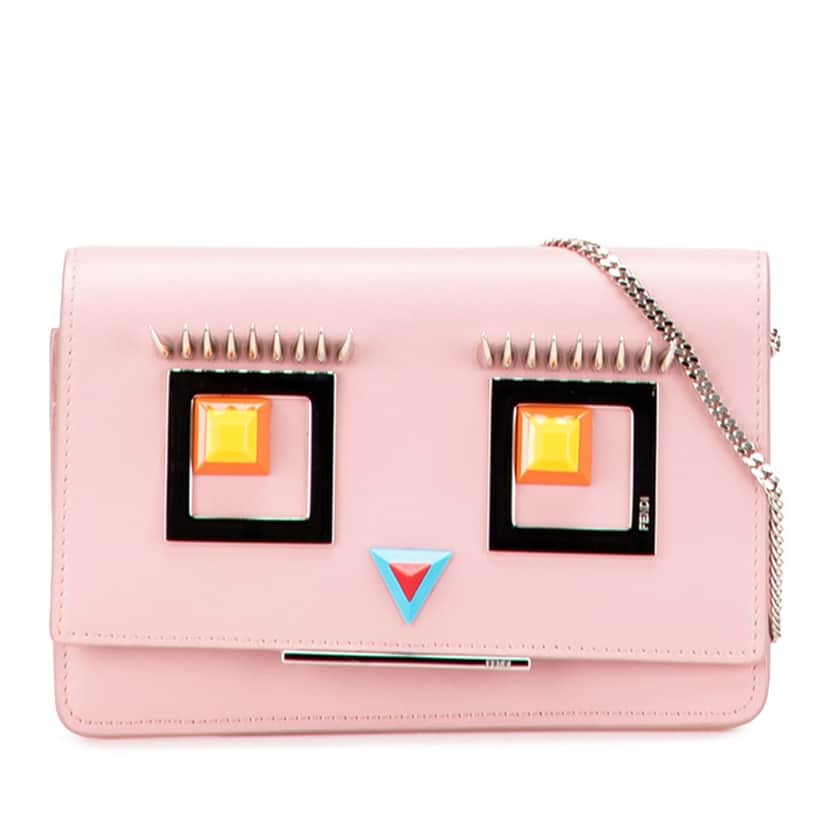 Fendi Leather Hypnoteyes Wallet on Chain Pink Leather Good condition - Front View