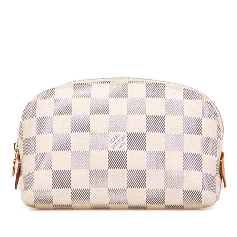 Louis Vuitton Damier Azur Cosmetic Pochette White Canvas Good condition - Front View
