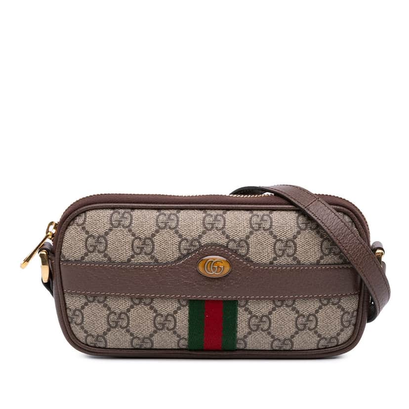 Gucci Mini GG Supreme Web Ophidia Crossbody Brown Canvas Good condition - Front View
