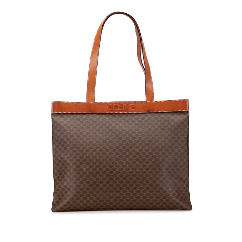 Celine Macadam Coated Canvas Tote Brown Canvas Good condition - Front View