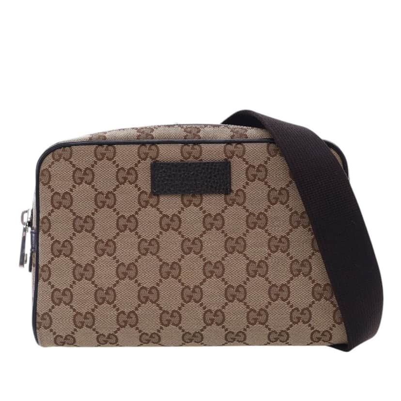 Gucci GG Canvas Belt Bag Brown Canvas Good condition - Front View