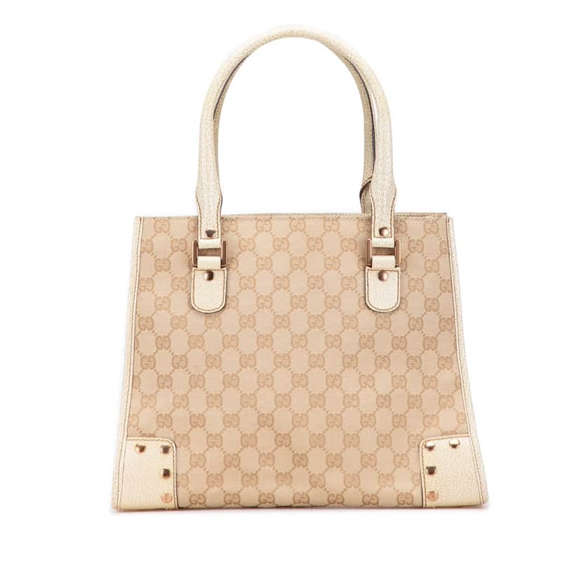 Gucci GG Canvas Nailhead Tote Brown Canvas Good condition - Front View