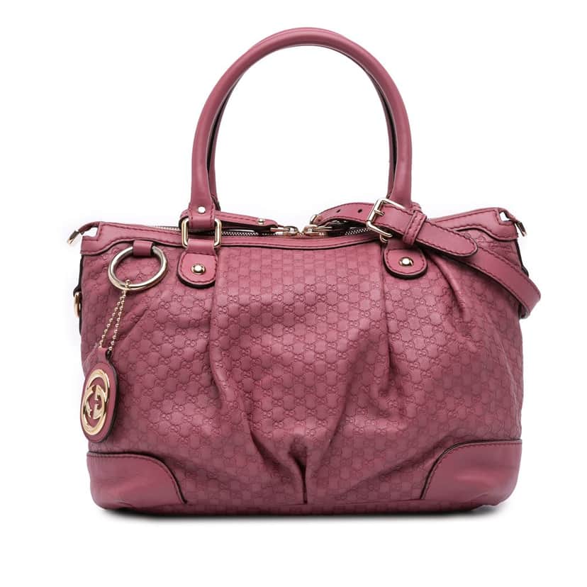 Gucci Microguccissima Sukey Satchel Pink Leather Good condition - Front View