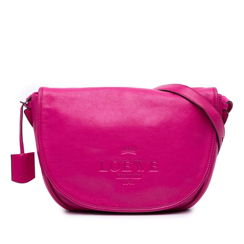 Loewe Leather Heritage Crossbody Pink Leather Good condition - Front View