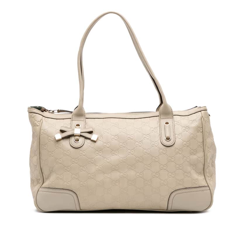 Gucci Guccissima Princy Shoulder Bag White Leather Good condition - Front View