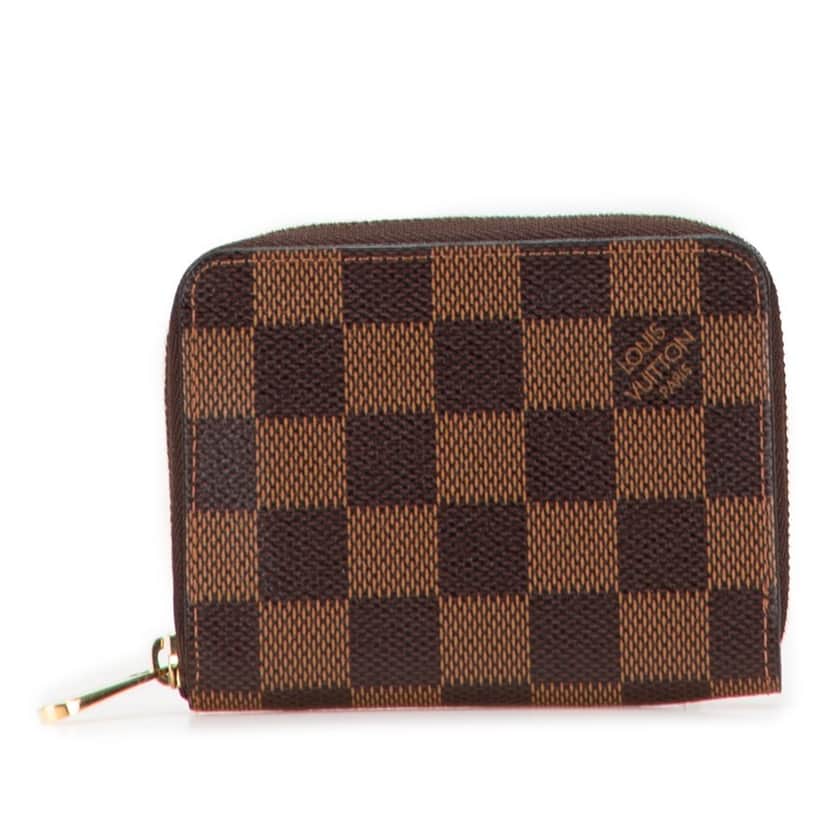 Louis Vuitton Damier Ebene Zippy Coin Purse Brown Canvas Good condition - Front View