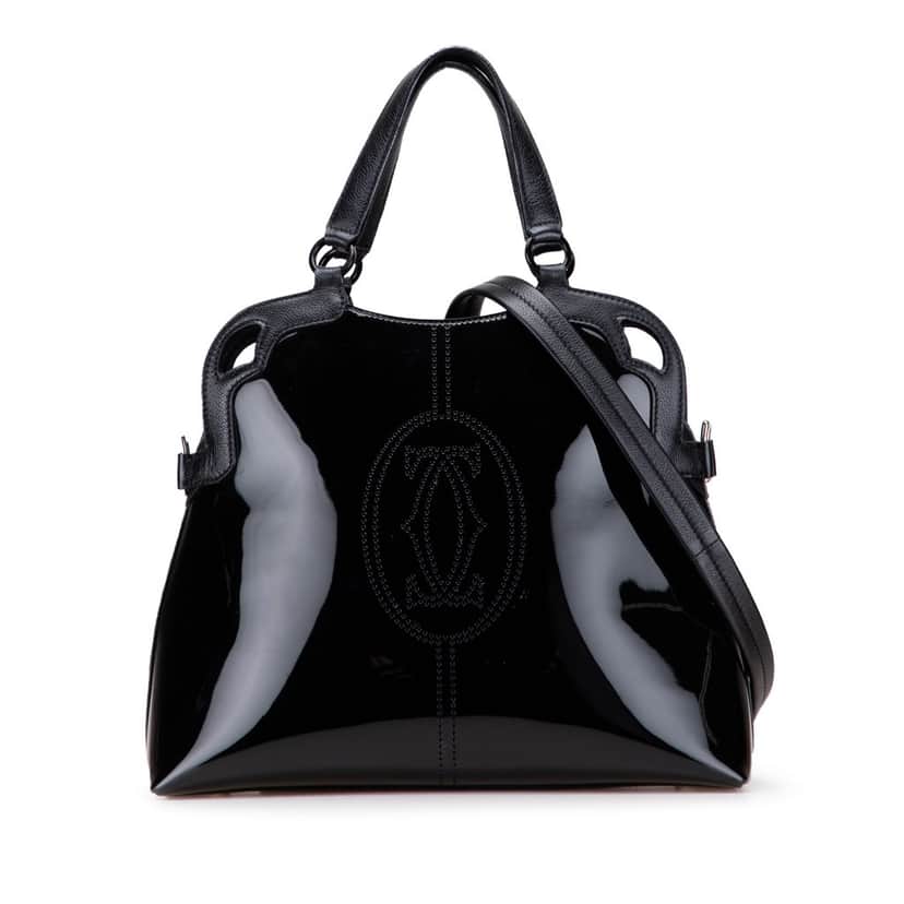 Cartier Patent Marcello De Cartier Satchel Black Leather Good condition - Front View