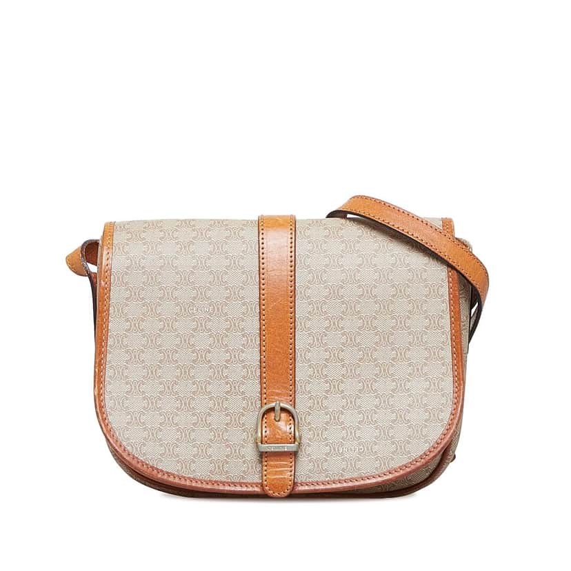 Celine Macadam Crossbody Brown Canvas Good condition - Front View