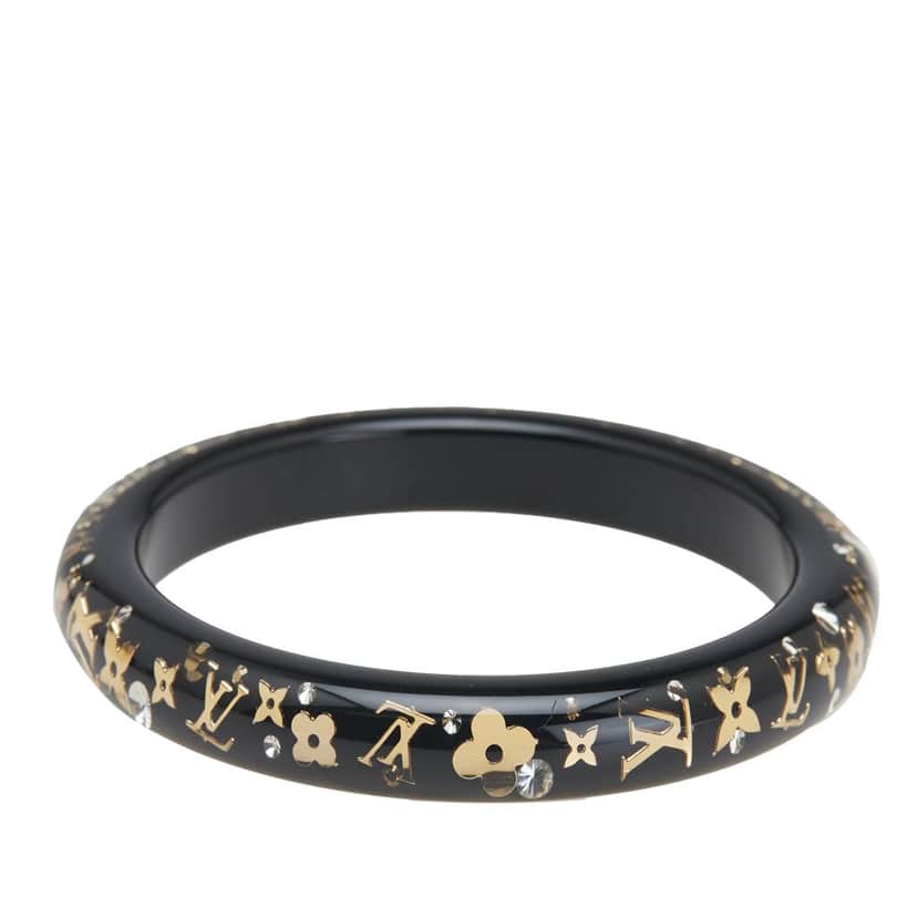 Louis Vuitton Narrow Monogram Resin Inclusion Bangle Black Good condition - Front View