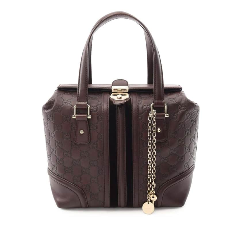 Gucci Guccissima Treasure Handbag Brown Leather Good condition - Front View