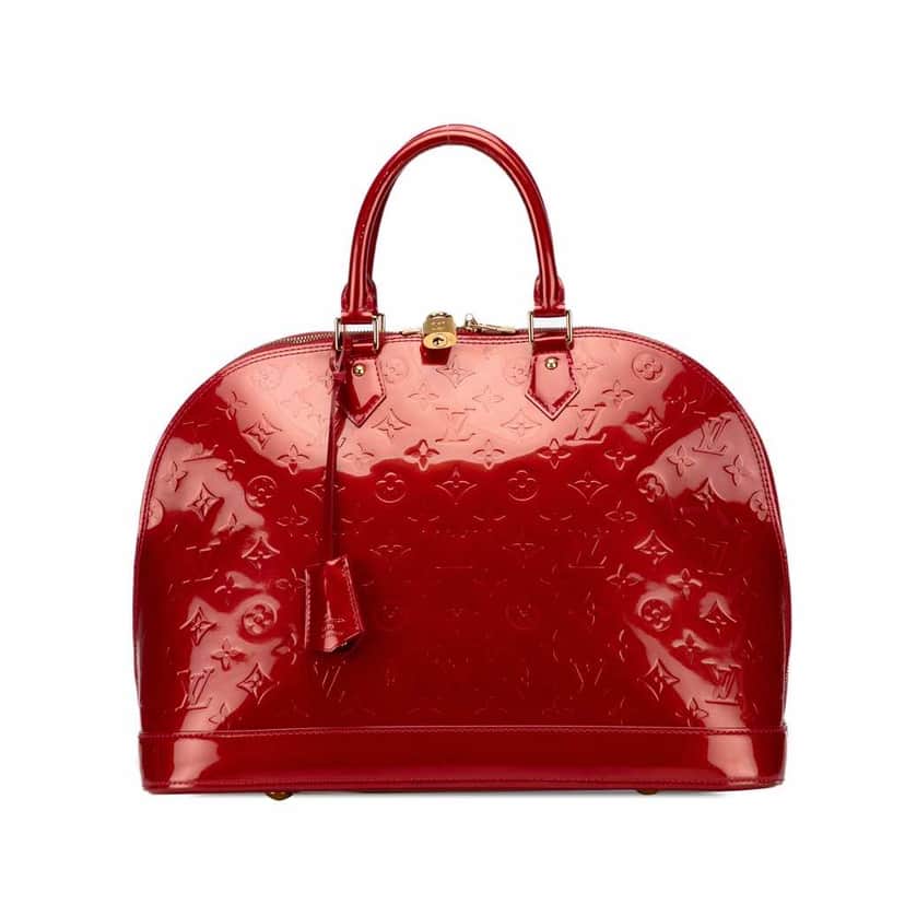 Louis Vuitton Monogram Vernis Alma GM Red Leather Good condition - Front View