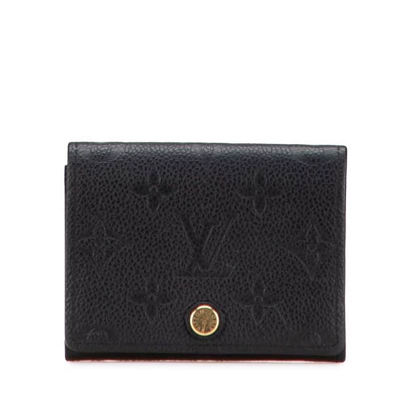 Louis Vuitton Monogram Empreinte Business Card Holder Black Leather Good condition - Front View