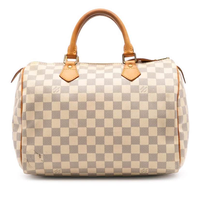 Louis Vuitton Damier Azur Speedy 30 White Canvas Good condition - Front View