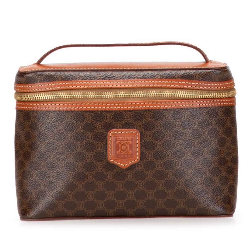 Celine Macadam Coated Canvas Vanity Bag Brown Canvas Good condition - Front View