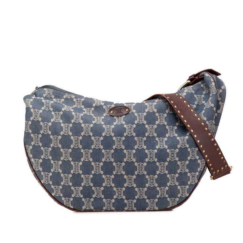 Celine Macadam Denim Crossbody Blue Denim Good condition - Front View