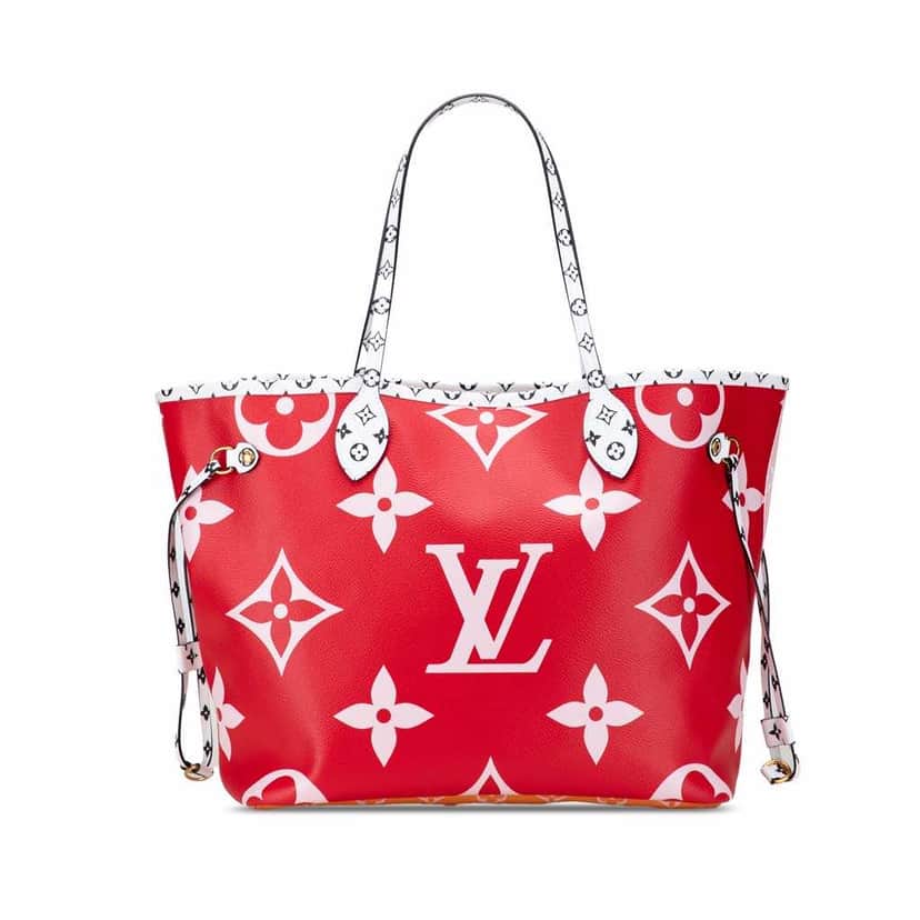 Louis Vuitton Monogram Giant Neverfull MM Red Canvas Good condition - Front View