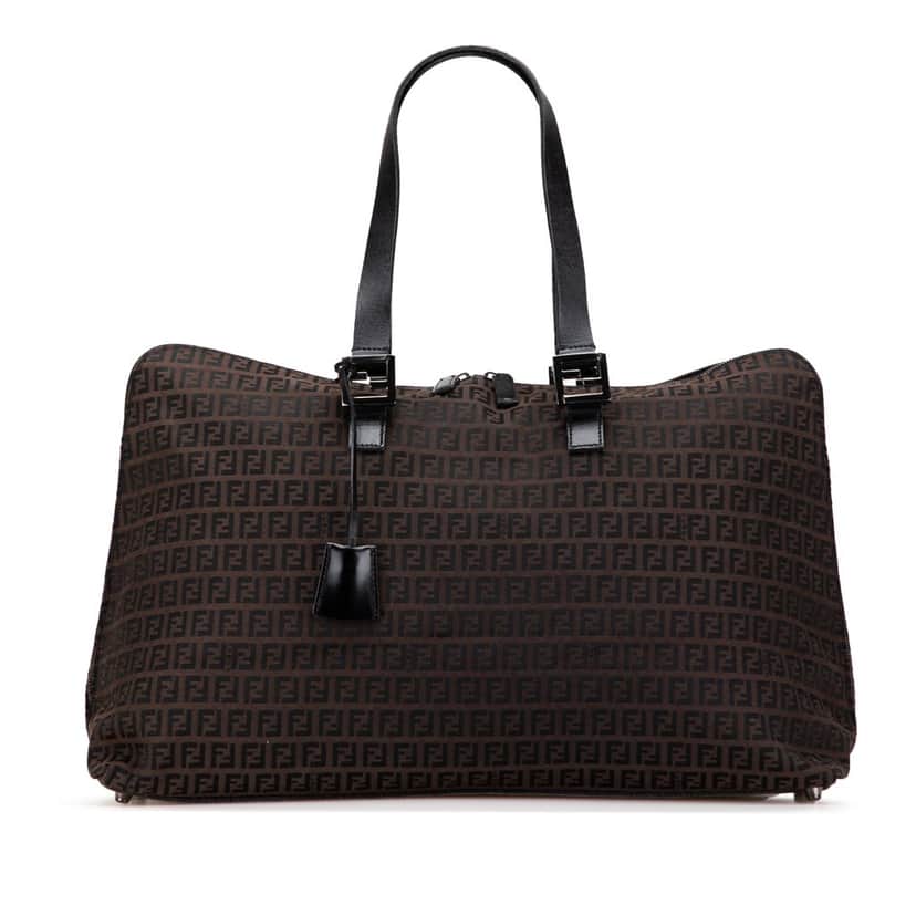 Fendi Zucchino Canvas Travel Bag Brown Canvas Good condition - Front View