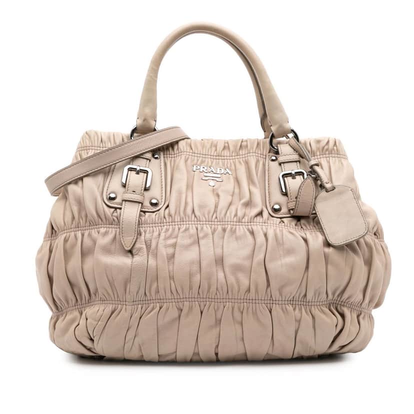 Prada Nappa Gaufre Satchel Brown Leather Good condition - Front View