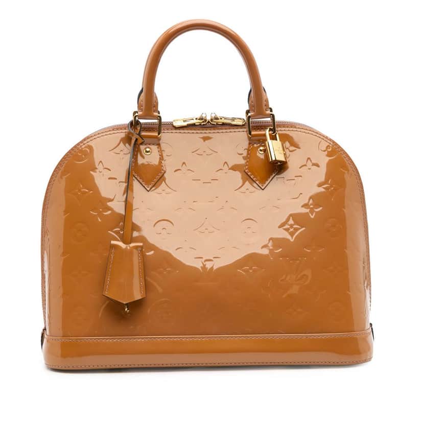 Louis Vuitton Monogram Vernis Alma PM Brown Leather Good condition - Front View