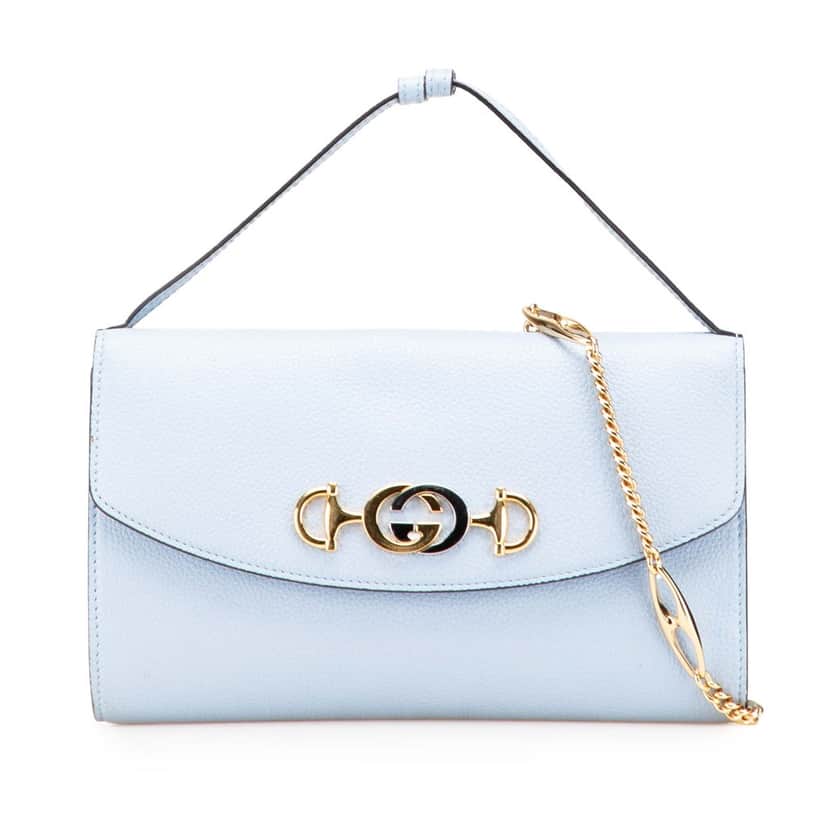 Gucci Small Leather Zumi Satchel Blue Leather Good condition - Front View