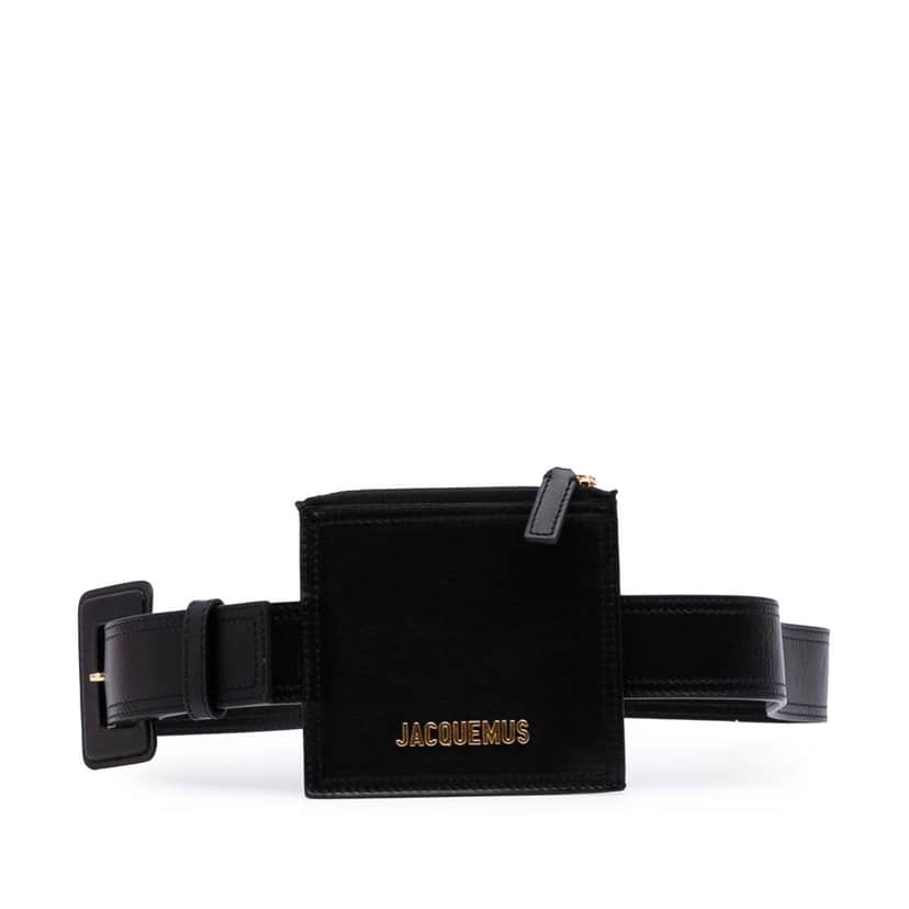 Jacquemus Leather La Ceinture Carree Belt Bag Black Leather Good condition - Front View