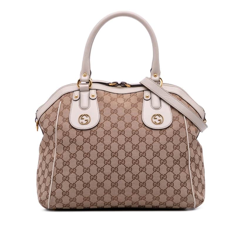 Gucci GG Canvas Scarlett Satchel Brown Canvas Good condition - Front View