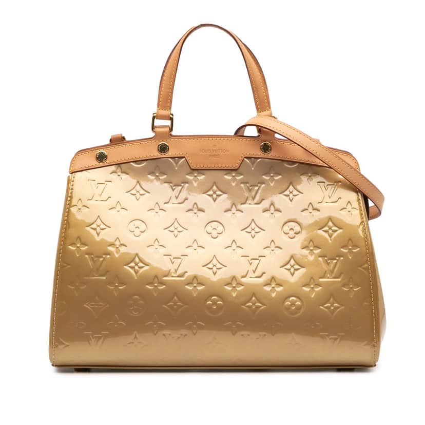 Louis Vuitton Monogram Vernis Brea MM Gold Leather Good condition - Front View