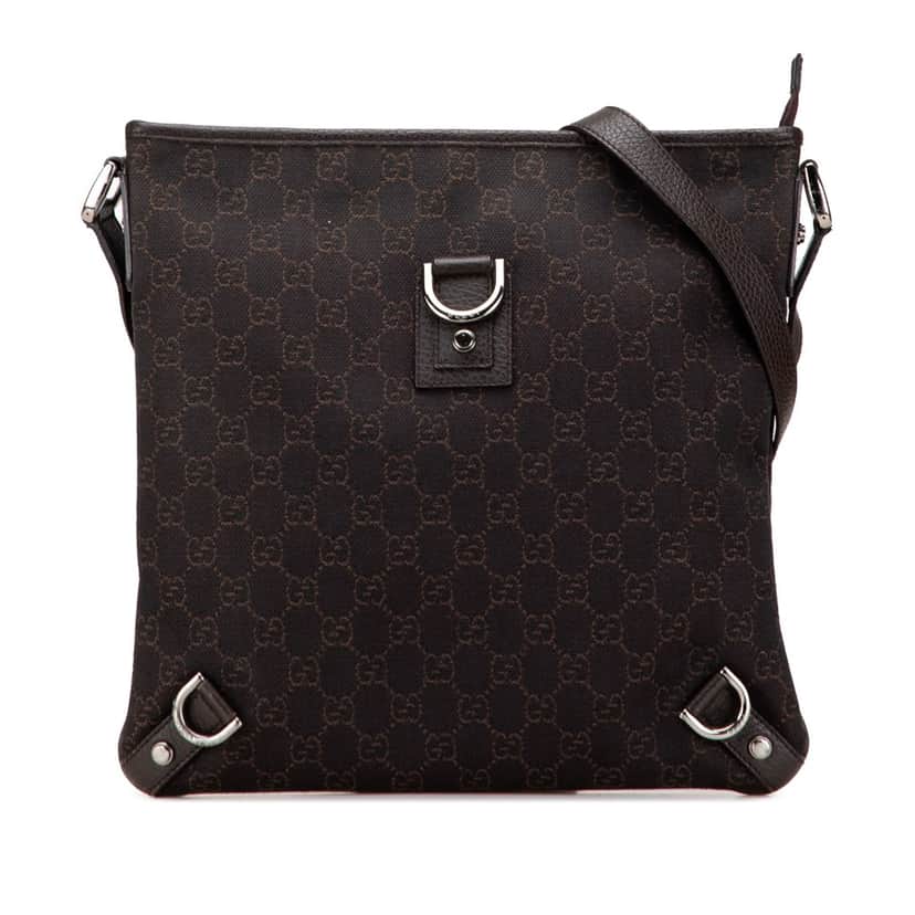 Gucci GG Denim Abbey D Ring Crossbody Brown Denim Good condition - Front View