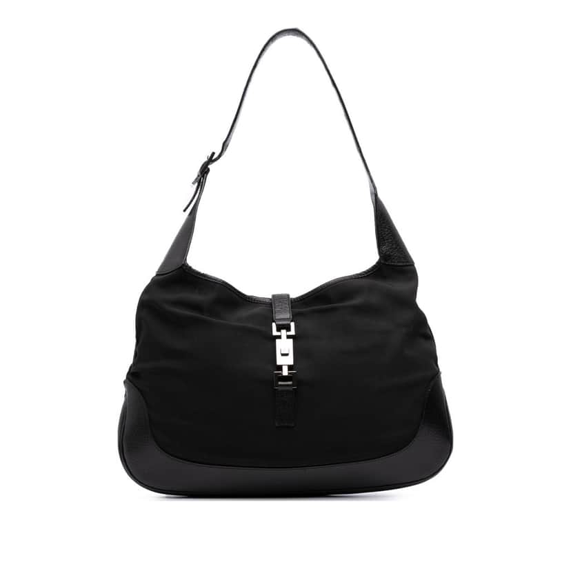 Gucci Nylon Jackie Shoulder Bag Black Good condition - Front View