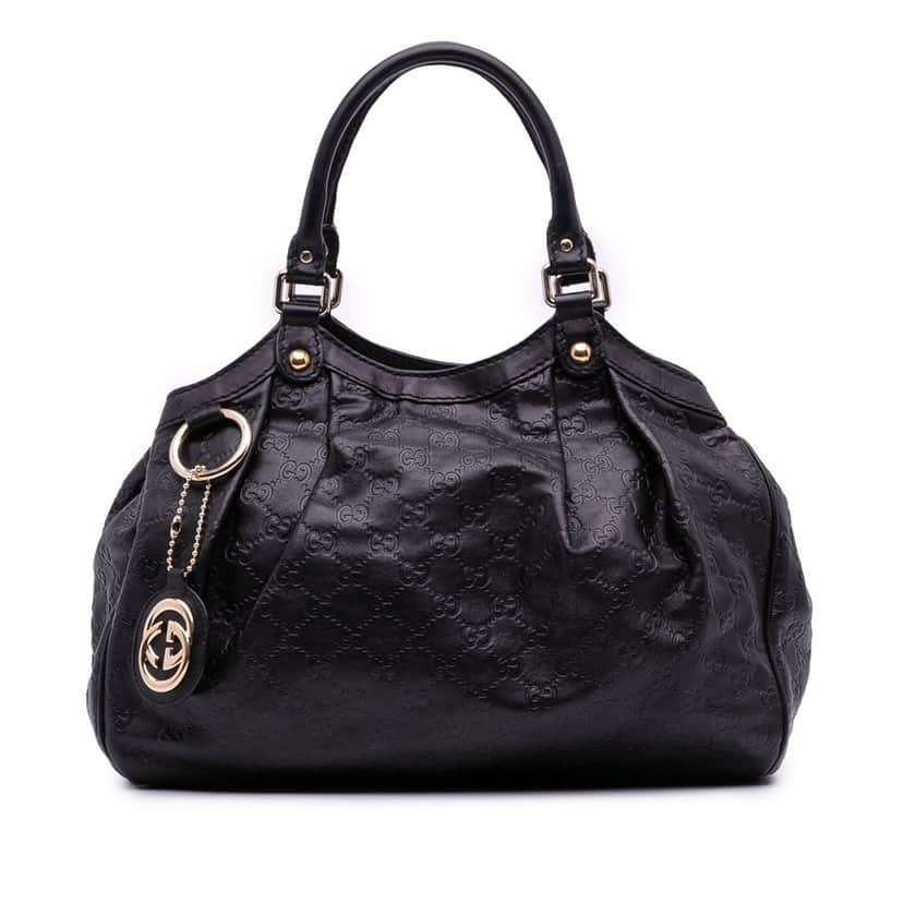 Gucci Medium Guccissima Sukey Tote Black Leather Good condition - Front View