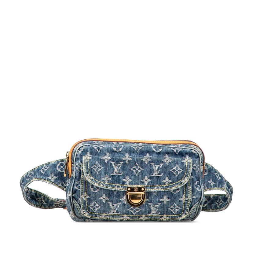Louis Vuitton Monogram Denim Bum Bag Blue Denim Good condition - Front View