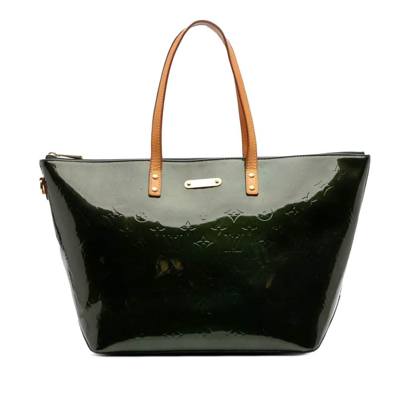 Louis Vuitton Monogram Vernis Bellevue GM Green Leather Good condition - Front View