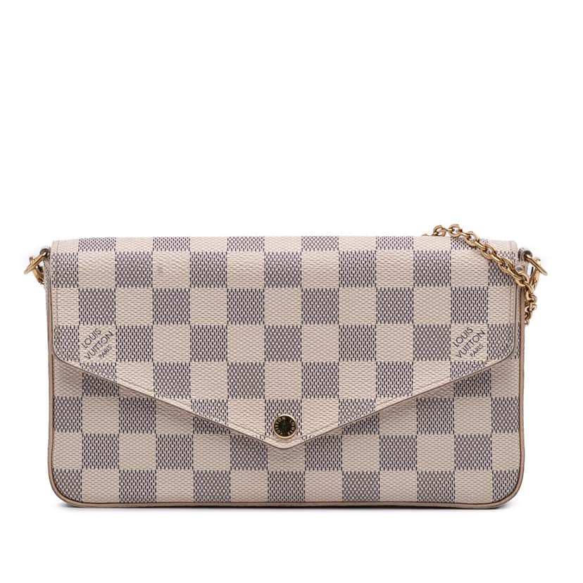 Louis Vuitton Damier Azur Pochette Felicie White Canvas Good condition - Front View