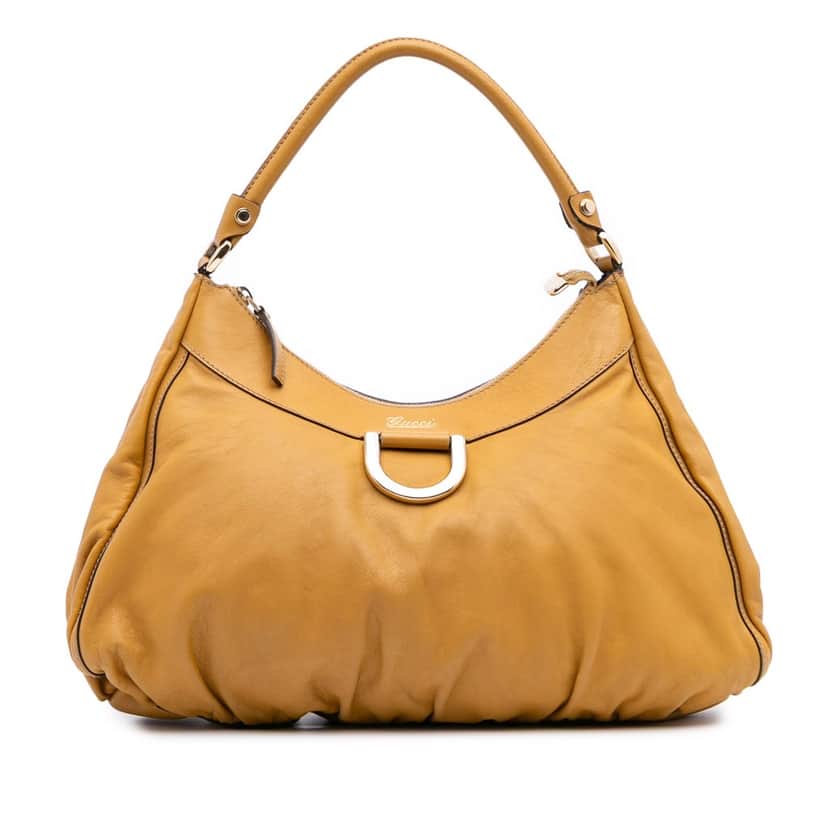 Gucci Leather Abbey D Ring Shoulder Bag Yellow Leather Good condition - Front View