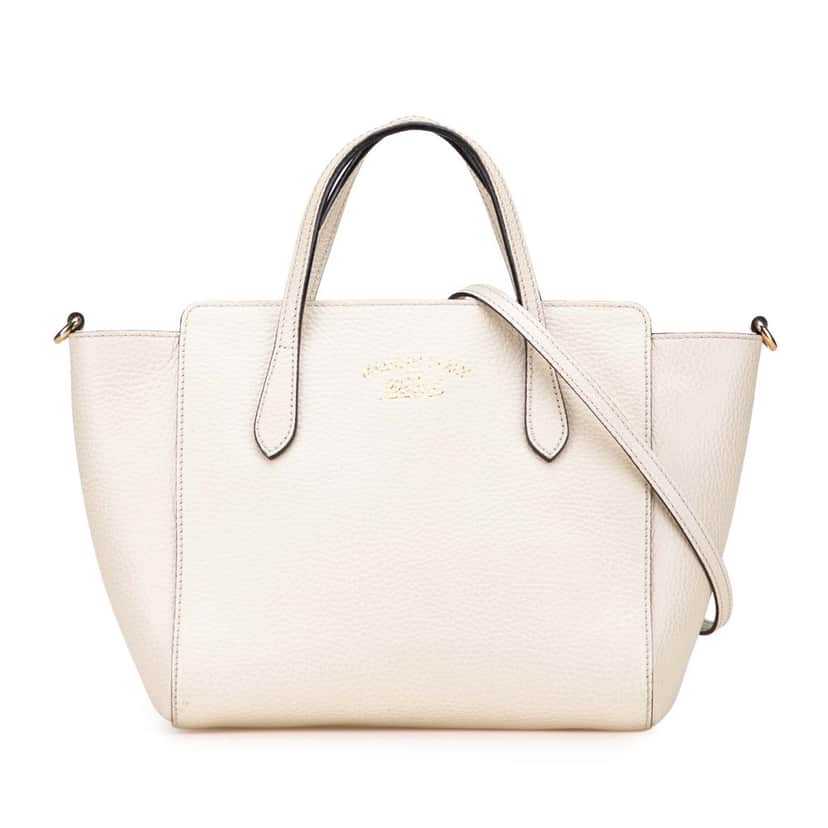 Gucci Mini Leather Swing Satchel White Leather Good condition - Front View