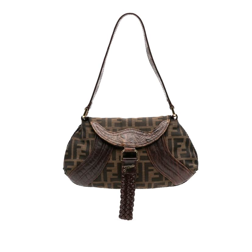 Fendi Zucca Canvas Spy Pochette Brown Canvas Good condition - Front View