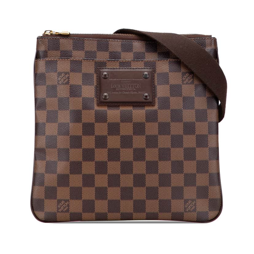 Louis Vuitton Damier Ebene Brooklyn Pochette Brown Canvas Very good condition - Front View