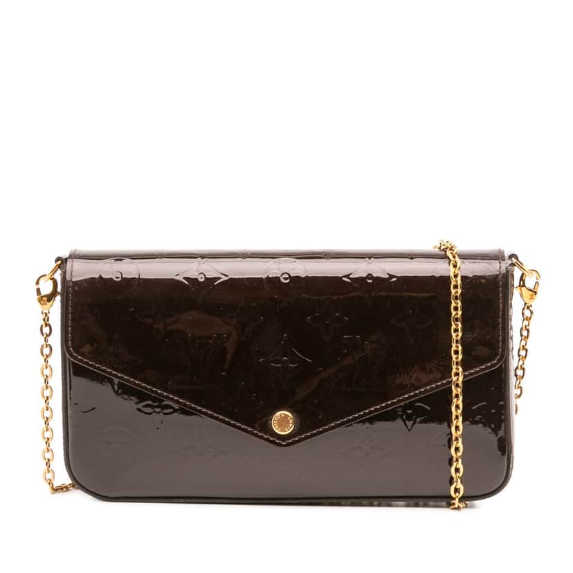 Louis Vuitton Monogram Vernis Pochette Felicie Purple Leather Good condition - Front View