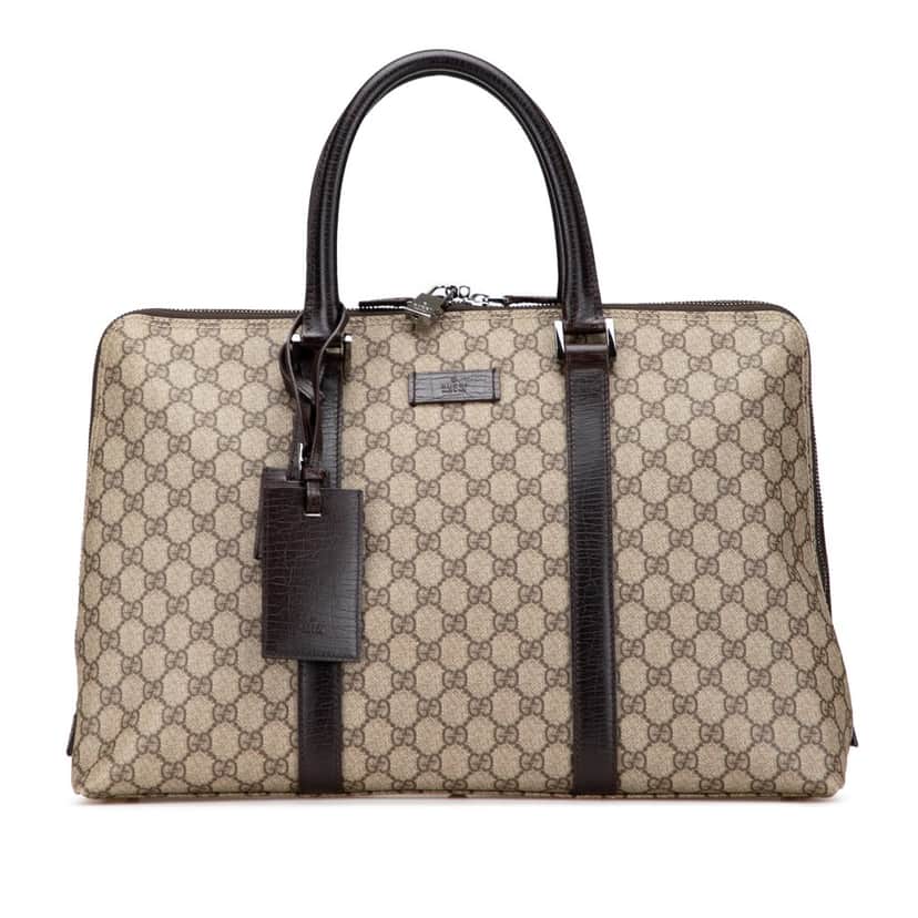 Gucci GG Supreme Business Bag Brown Canvas Good condition - Front View